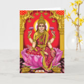 Goddess Lakshmi Grußkarte Karte (Gelbe Blume)