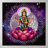 Goddess Lakshmi - kosmischer Segen mandala Poster (Vorne)