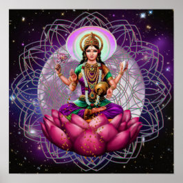 Goddess Lakshmi - kosmischer Segen mandala Poster