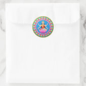 Goddess Lakshmi mandala Runder Aufkleber (Tasche)