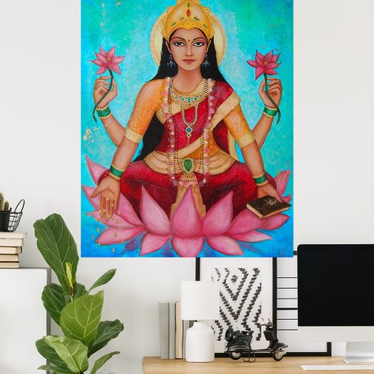 Goddess Lakshmi - Originale Kunst von Dori Hartley Poster (Heimbüro)