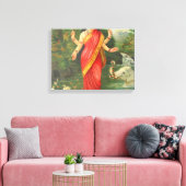 Goddess Lakshmi - Raja Ravi Varma Leinwanddruck (Insitu (Wohnzimmer))