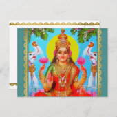 Goddess Lakshmi White Elephants Diwali Malerei Postkarte (Vorne/Hinten)
