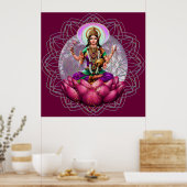 Goddess Lakshmi - Wohlstandssegnung mandala Poster (Küche)