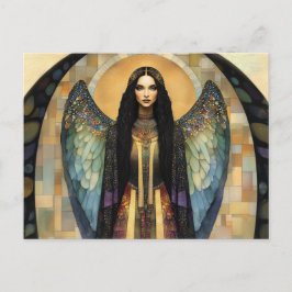 Goddess Lilith Dark Rainbow Mosaic Painting Postkarte