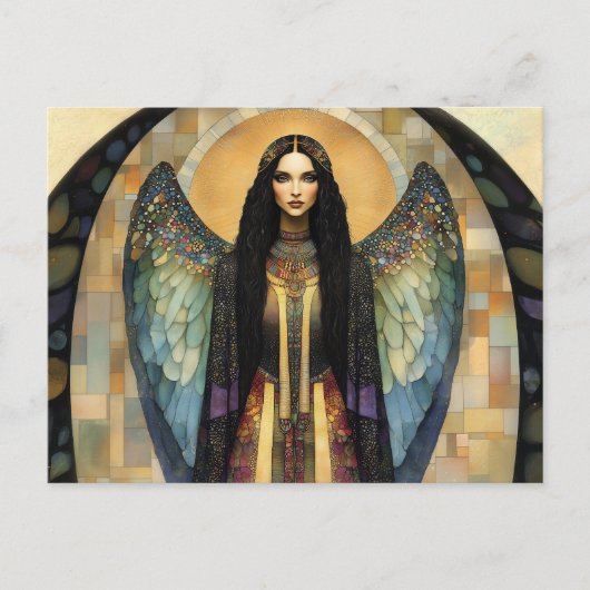 Goddess Lilith Dark Rainbow Mosaic Painting Postkarte (Vorderseite)