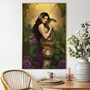 Goddess Lilith im Garten Eden Snake Art Poster