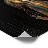 Goddess Lilith Rainbow Gold Schwarz Jugendstil Poster (Ecke)