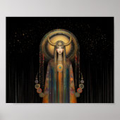Goddess Lilith Rainbow Gold Schwarz Jugendstil Poster (Vorne)