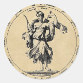 Goddess Luna Moon Runder Aufkleber (Vorderseite)