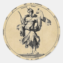 Goddess Luna Moon Runder Aufkleber