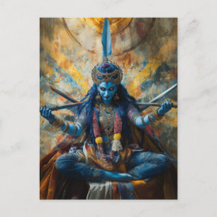Goddess Maa Kali Abstrakt Hindu Portrait Postkarte