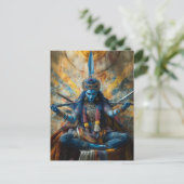 Goddess Maa Kali Abstrakt Hindu Portrait Postkarte (Stehend Vorderseite)