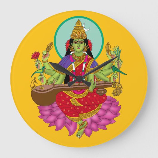 Goddess Matangi Clock Große Wanduhr (Vorderseite)