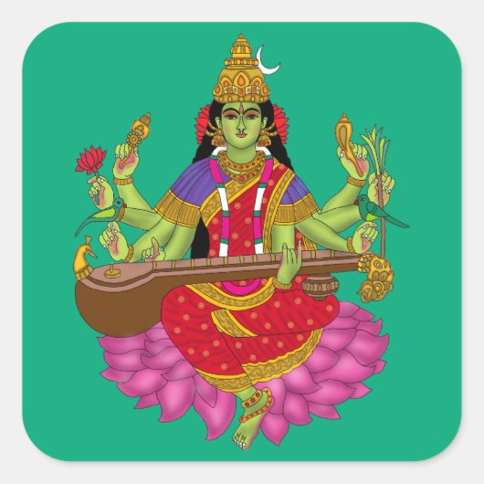 Goddess Matangi  Quadratischer Aufkleber (Vorderseite)