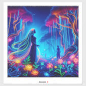 Goddess Neon Forest of Light Fantasy Märchenart Aufkleber (Blatt)