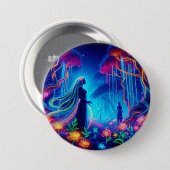 Goddess Neon Forest of Light Fantasy Märchenart Button (Vorne & Hinten)