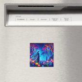 Goddess Neon Forest of Light Fantasy Märchenart Magnet (In Situ (Geschirrspüler))