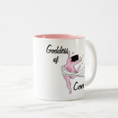 "Goddess of Curves" Zwei-Tone-Kaffee-Tasse Zweifarbige Tasse (VorderseiteRechts)