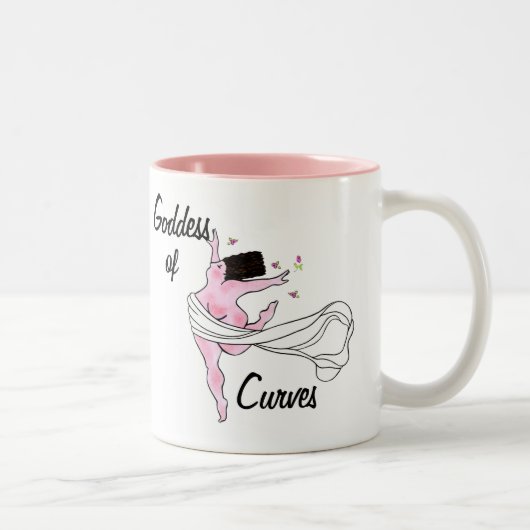 "Goddess of Curves" Zwei-Tone-Kaffee-Tasse Zweifarbige Tasse (Rechts)