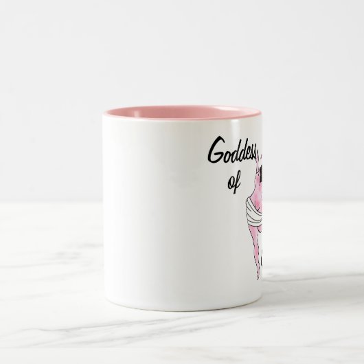 "Goddess of Curves" Zwei-Tone-Kaffee-Tasse Zweifarbige Tasse (Mittel)