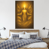 Goddess of Golden Revelation – Radiant Light Aura Leinwanddruck (Insitu (Schlafzimmer))