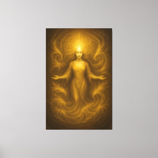 Goddess of Golden Revelation – Radiant Light Aura Leinwanddruck (Vorderseite)