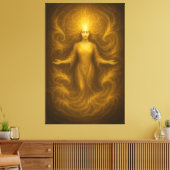 Goddess of Golden Revelation – Radiant Light Aura Leinwanddruck (Insitu (Wohnzimmer))