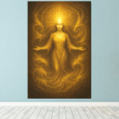 Goddess of Golden Revelation – Radiant Light Aura Leinwanddruck (Insitu (Holzboden))