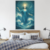  Goddess of Oceanic Radiance – Tidal Light Aura Ar Leinwanddruck (Insitu (Schlafzimmer))