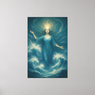  Goddess of Oceanic Radiance – Tidal Light Aura Ar Leinwanddruck