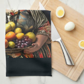 "Goddess of Overindulgence" - farbiges Portrait Geschirrtuch (Viertel Falte)