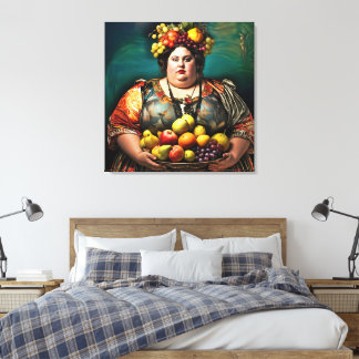 "Goddess of Overindulgence" - farbiges Portrait Leinwanddruck