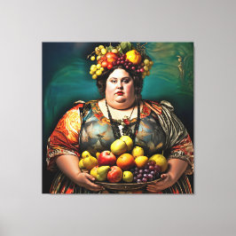 "Goddess of Overindulgence" - farbiges Portrait Leinwanddruck