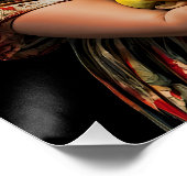 "Goddess of Overindulgence" - farbiges Portrait Poster (Ecke)