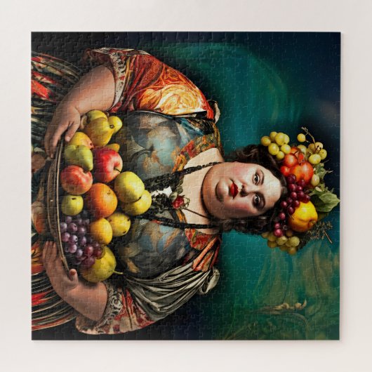 "Goddess of Overindulgence" - farbiges Portrait Puzzle (Horizontal)
