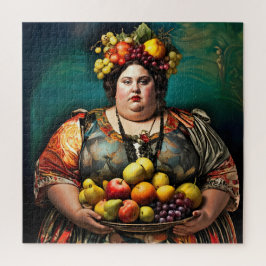 "Goddess of Overindulgence" - farbiges Portrait Puzzle