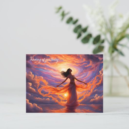 Goddess of the Sky Creating Light Postkarte (Stehend Vorderseite)