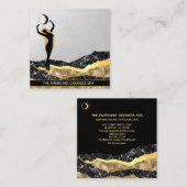 *~* Goddess Ombre Gray SILVER Glitzer Kosmischer M Quadratische Visitenkarte (Vorne/Hinten)