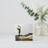 *~* Goddess Ombre Gray SILVER Glitzer Kosmischer M Quadratische Visitenkarte (Stehend Vorderseite)