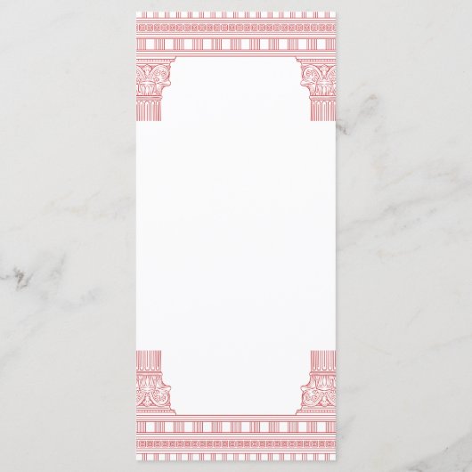 Goddess Party Party Menü in Rosa Menükarte (Rückseite)