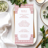 Goddess Party Party Menü in Rosa Menükarte