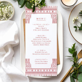 Goddess Party Party Menü in Rosa Menükarte