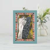 Goddess & Peacock Toga Party Einladung (Stehend Vorderseite)