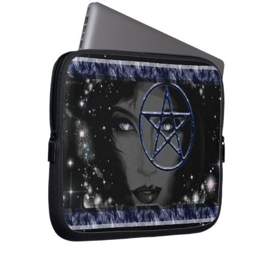 Goddess-Pentagramm Laptopschutzhülle (Vorne Rechts)