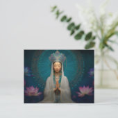Goddess Quan Yin Digitales gesteinigtes Glasportra Postkarte (Stehend Vorderseite)