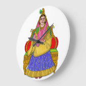 Goddess Radha Clock Große Wanduhr (Winkel)