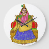 Goddess Radha Clock Große Wanduhr (Vorderseite)