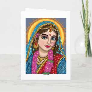 Goddess Radha Grußkarte   Divine Hindu Devi Ra Karte