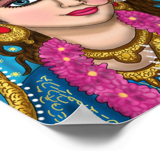 Goddess Radha Poster | Divine Hindu Devi Radha Spi (Ecke)